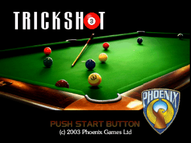Trickshot title screen for Playstation